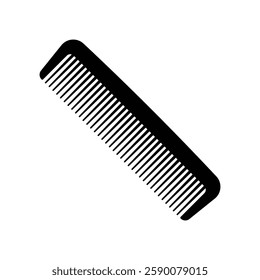 Simple hair comb black and white flat vector icon design on white background