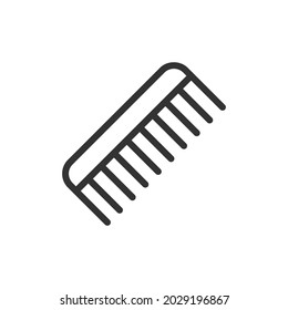 Simple hair comb line icon. Premium symbol in stroke style. Design of hair comb icon. Vector illustration.