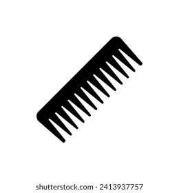 Simple Hair Comb vector black on white background.