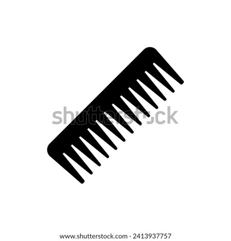 Simple Hair Comb vector black on white background.