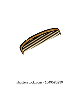 Simple hair comb vector icon. For barber shop hair style and beard cut logo. Vintage modern look. front office and wall decoration. Fashion and salon tool equipment. apply in web, mobile phone apps