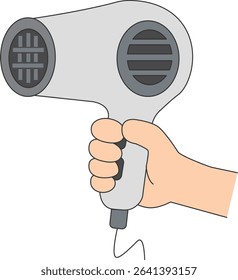 Simple Hair Dryer Illustration (Front and Air Intake View)