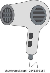 Simple Hair Dryer Illustration (Front and Air Intake View)