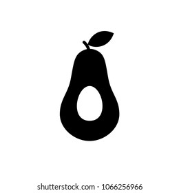 Simple half of avocado silhouette icon illustration