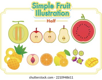 The simple half fruit illustration