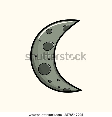 simple half moon galaxy space vector illustration clip art