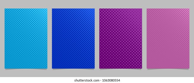 Simple halftone dot pattern cover template set - vector poster background graphic designs with colored circles