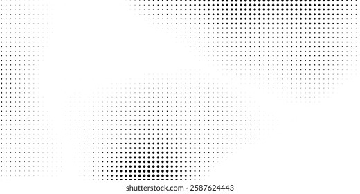 Simple halftone gradient background. Faded grit noise texture. White and black sand wallpaper. Retro pixelated backdrop. Anime or manga style background