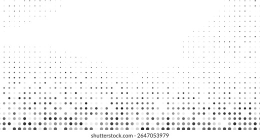 Textura de gradiente de meio-tom simples. Desaparecimento polka ponto fundo vetor abstrato design ilustração