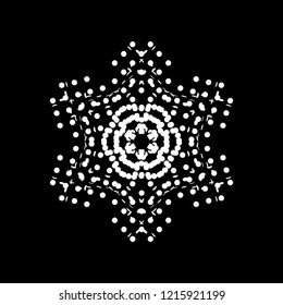 Simple halftone snowflake lace for your design. Single grunge isolated christmas artistic template. EPS10 vector.