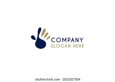 Simple Hallo Hand Logo Design Vector Inspiration.