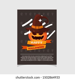 Simple Halloween cute poster with pumpkin vector