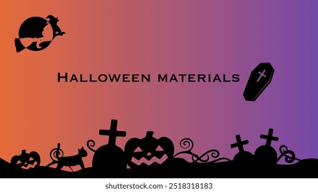 simple halloween drawing materials set