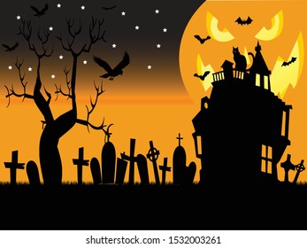 Simple Halloween Funeral Poster Design Stock Vector (Royalty Free ...