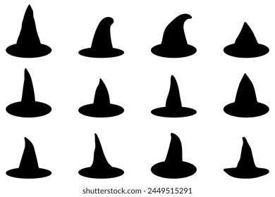 Simple halloween hat icon set