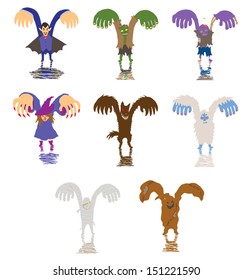 Simple Halloween monster and ghost collection set, create by vector
