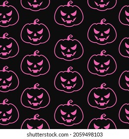 simple halloween pattern of cute pumpkins