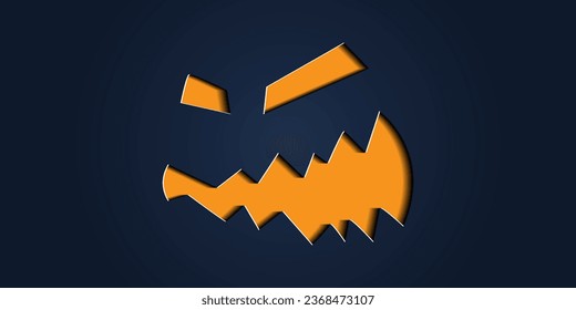 Simple halloween pumpkin expressions in paper cut style for poster or brochure.