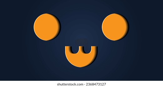 Simple halloween pumpkin expressions in paper cut style for poster or brochure.