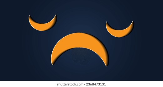 Simple halloween pumpkin expressions in paper cut style for poster or brochure.