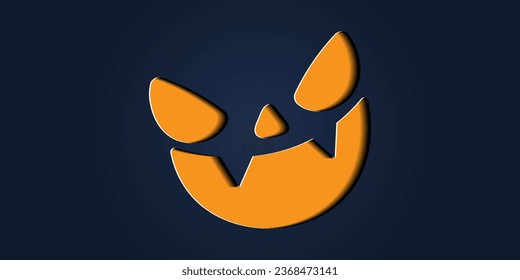 Simple halloween pumpkin expressions in paper cut style for poster or brochure.