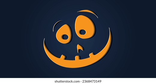 Simple halloween pumpkin expressions in paper cut style for poster or brochure.