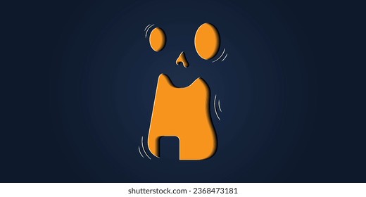 Simple halloween pumpkin expressions in paper cut style for poster or brochure.