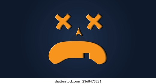 Simple halloween pumpkin expressions in paper cut style for poster or brochure.