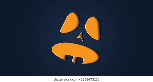 Simple halloween pumpkin expressions in paper cut style for poster or brochure.