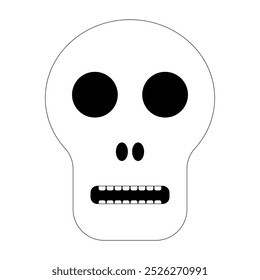 Simple Halloween skull illustration designed as a coloring page for kids and adults, perfect for spooky-themed projects or activities.