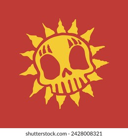 Simple Halloween Skull Sun Summer Season