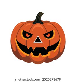 Vector de calabaza aterrador de Hallowen simple con fondo blanco