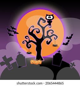 simple hallowen vector design in welcoming the hallowen festival which is commemorated at the end of October