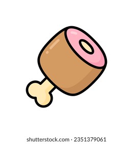 Icono de color lineal simple de Ham. El icono puede utilizarse para sitios web, plantillas de impresión, plantillas de presentación, ilustraciones, etc