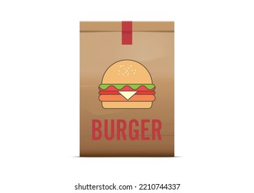 Diseño simple de bolsas de hamburguesas, protección ambiental.