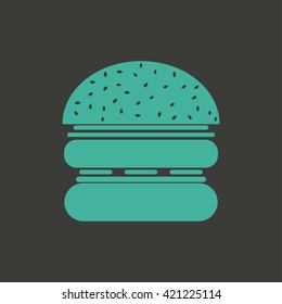 Simple Hamburger. Flat simple line icon. Retro color modern illustration pictogram. Collection concept symbol for infographic project and logo