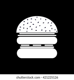 Simple Hamburger. Flat simple line icon. Retro color modern illustration pictogram. Collection concept symbol for infographic project and logo