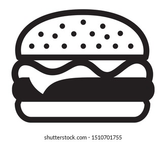Simple hamburger Vector Icon illustration