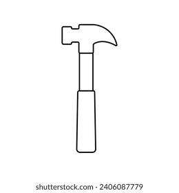 Simple Hammer equipment  outline style icon isolated by white color