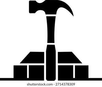 Simple Hammer Icon for Construction and Industry Design