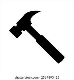 simple hammer icon representing tools or construction work. Perfect for DIY, repair, or hardware-themed designs.