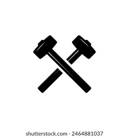 Simple hammer icon vector. blacksmith hammer, blacksmith hammer tools.