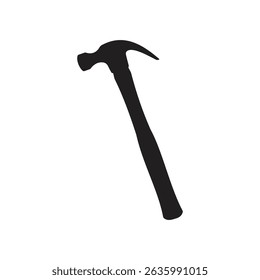 Simple hammer silhouette on white background