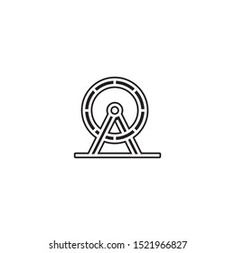 simple hamster wheel logo icon design