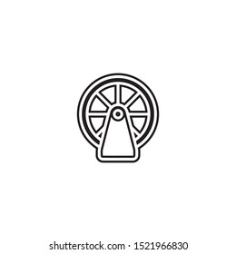 simple hamster wheel logo icon design