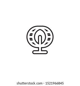 simple hamster wheel logo icon design