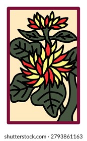 A simple Hanafuda card featuring chrysanthemums and dregs.