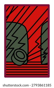 A simple Hanafuda card featuring horse chestnut and dregs.