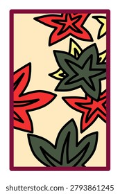 Simple Hanafuda cards featuring autumn leaves and dregs.