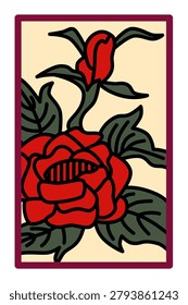Simple Hanafuda cards featuring peonies and dregs.